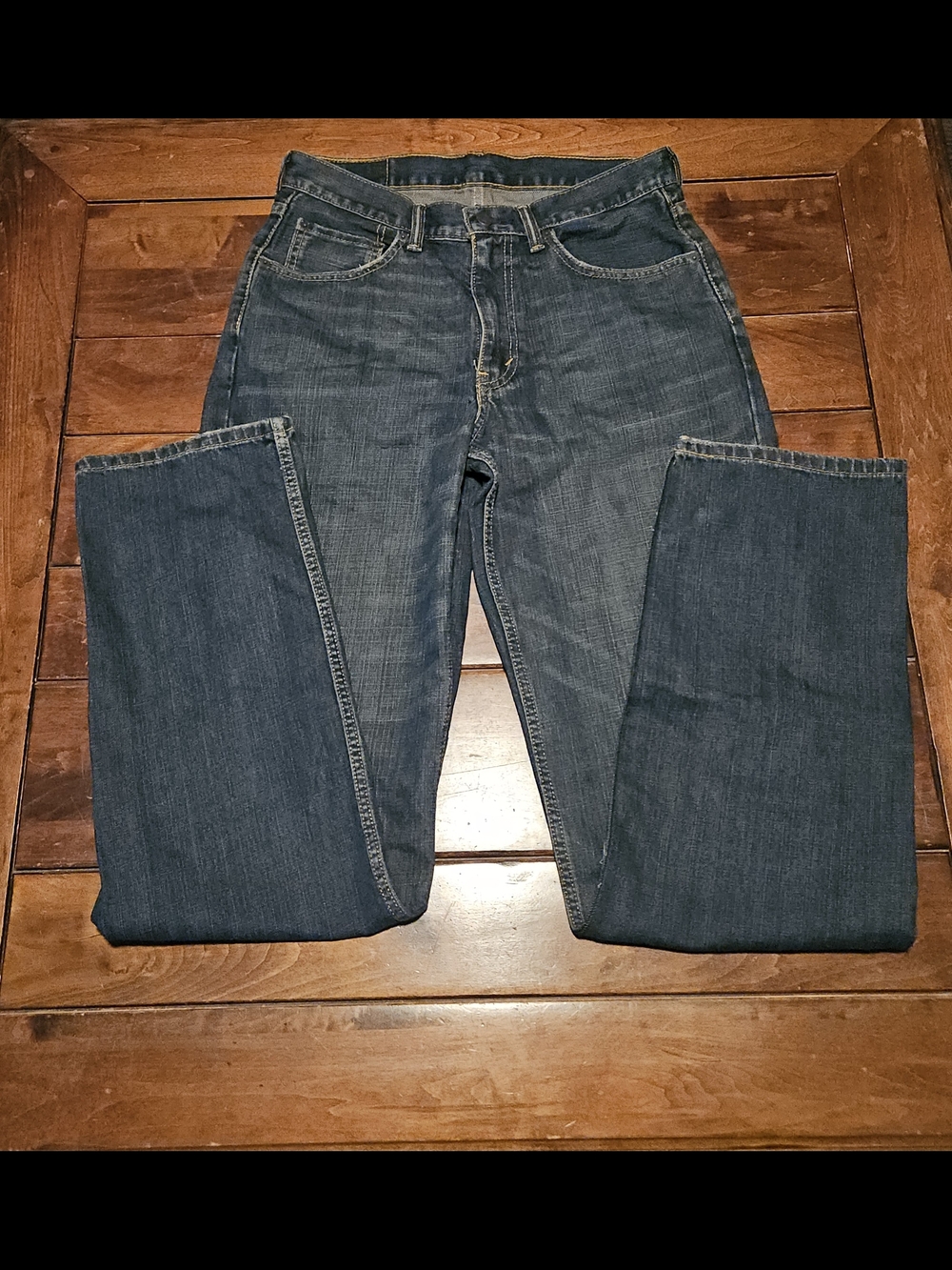 Levi's Blue 550 Relaxed Fit Jeans with Leather Patch (32 X 36 Tall)